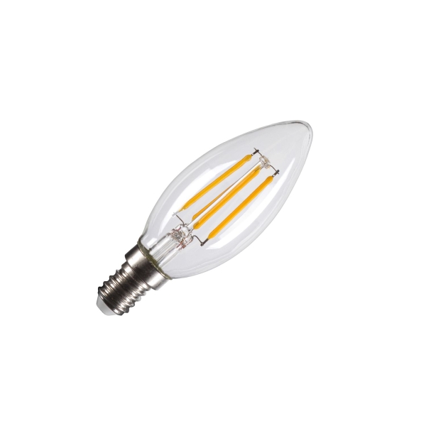 SLV 1005284 C35 E14 LED Leuchtmittel transparent 4,2W 2700K CRI90 320°