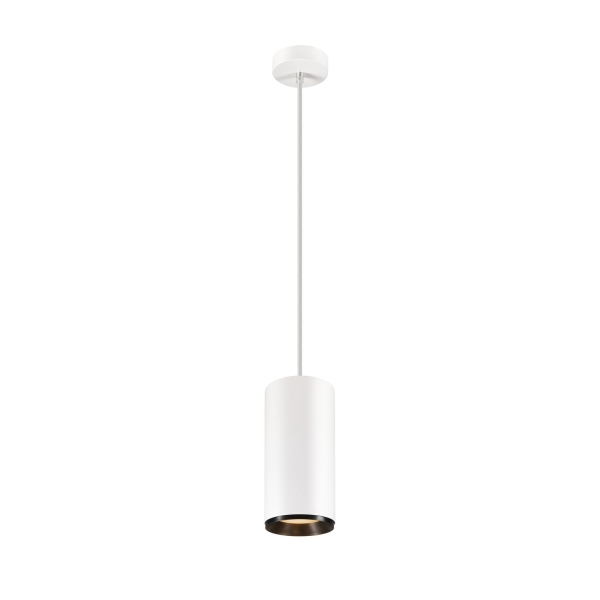SLV 1005709 NUMINOS® XL PD, PHASE, Pendelleuchte, Pendellänge 250 cm, 2700 K, 28 W, 36°, matt weiß / matt schwarz