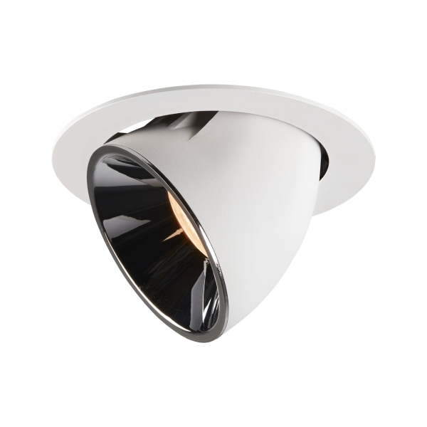 SLV 1006046 NUMINOS® GIMBLE XL, Deckeneinbauleuchte weiß / chrom 2700 K 55°