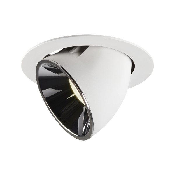 SLV 1006076 NUMINOS® GIMBLE XL, Deckeneinbauleuchte weiß / chrom 4000 K 20°