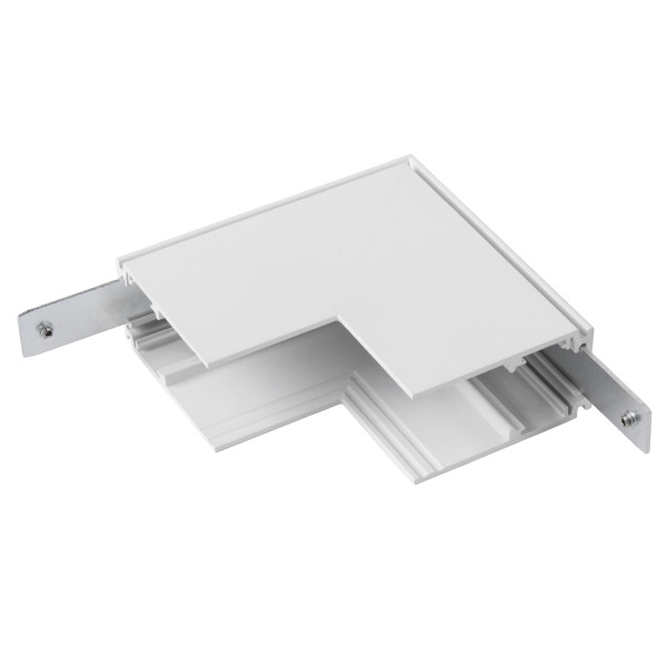 SLV 1006586 L-Verbinder mechanisch, 48V TRACK, für Aufbauschiene tief, Stereo, weiß