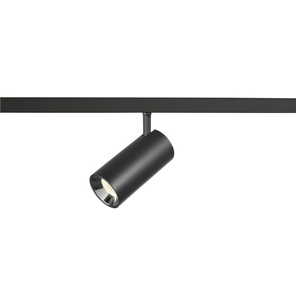 SLV 1006743 NUMINOS® S, 48V Spot, rund, 4000 K, 16 W, DALI 2, 20°, matt schwarz / glänzend chrom