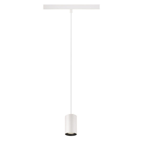 SLV 1006807 NUMINOS® XS, 48V Pendelleuchte, Pendellänge 150 cm, 4000 K, 40°, DALI 2, matt weiß / matt schwarz