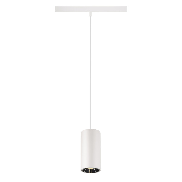 SLV 1006842 NUMINOS® S 48V TRACK, DALI, Pendelleuchte, weiß / chrom, 16 W, 1050 lm, 3000 K, CRI 90, 20°