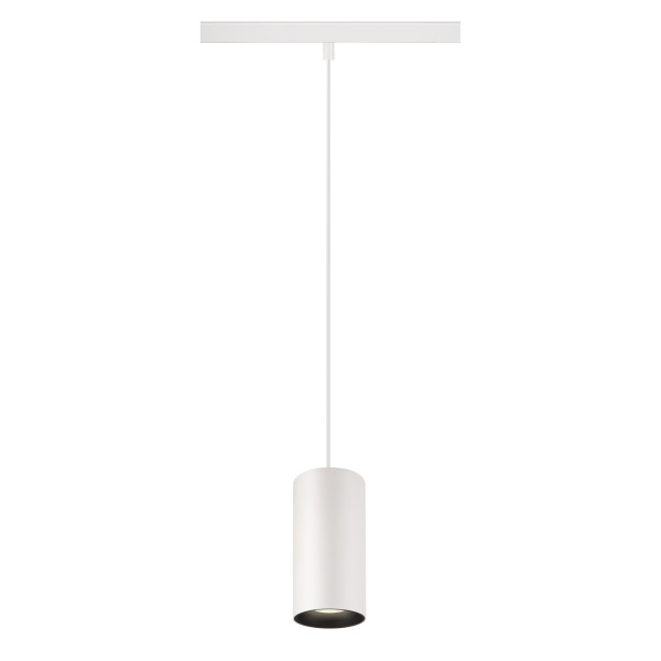 SLV 1006861 NUMINOS® S, 48V Pendelleuchte, Pendellänge 150 cm, 4000 K, 40°, DALI 2, matt weiß / matt schwarz