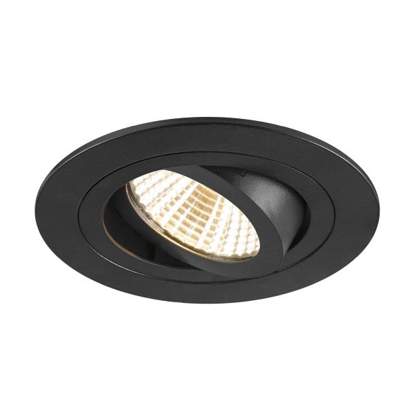 SLV 1007404 NEW TRIA® 75, Deckeneinbauleuchte, 3000 K, 38°, IP 20, rund, schwarz