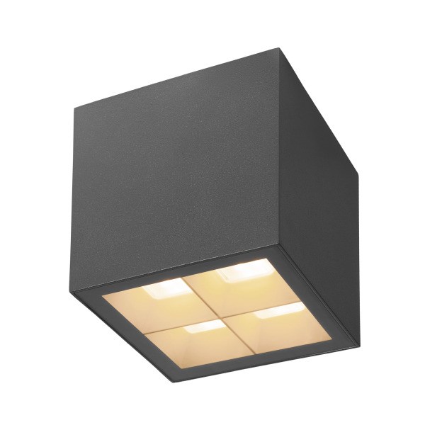 SLV 1007461 S-CUBE, Deckenaufbauleuchte, 2700/3000 K, 15 W, PHASE, 80°, anthrazit