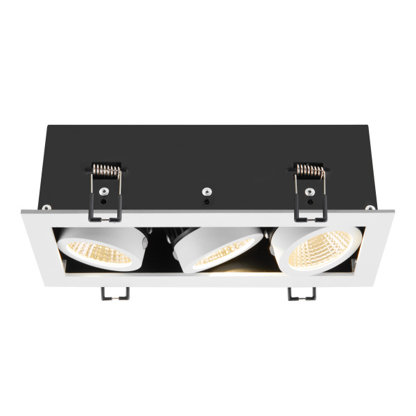 SLV 1007568 KADUX, Deckeneinbauleuchte, triple, 3000 K, 38°, IP 20, quadratisch, weiß