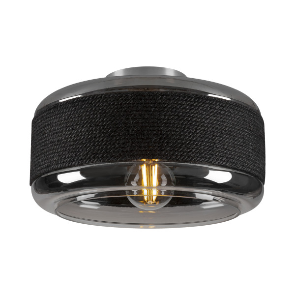SLV 1007590 PANTILO ROPE 27, Wand- und Deckenaufbauleuchte, zylindrisch, 1x max. 15 W E27, silber