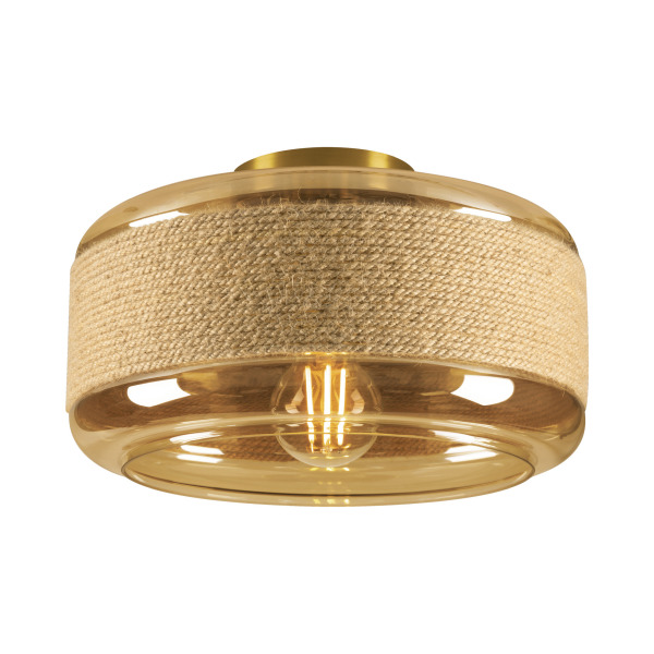 SLV 1007591 PANTILO ROPE 27, Wand- und Deckenaufbauleuchte, zylindrisch, 1x max. 15 W E27, gold