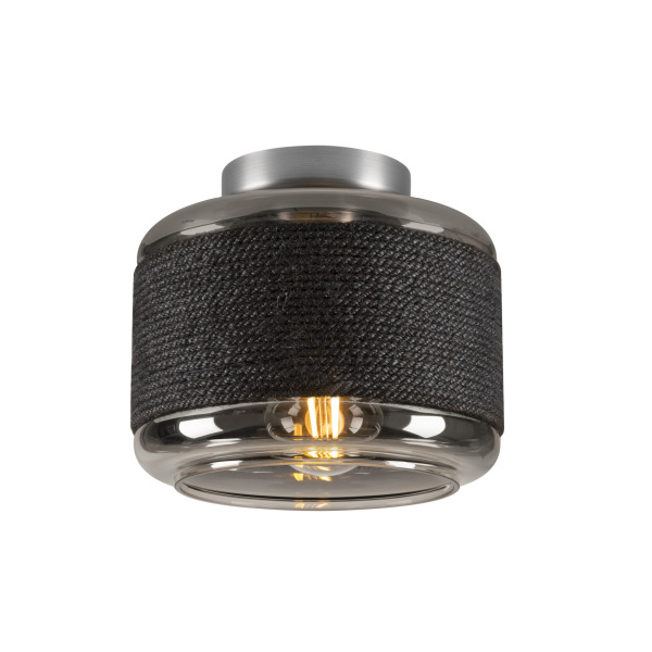 SLV 1007593 PANTILO ROPE 19, Wand- und Deckenaufbauleuchte, zylindrisch, 1x max. 15 W E27, silber