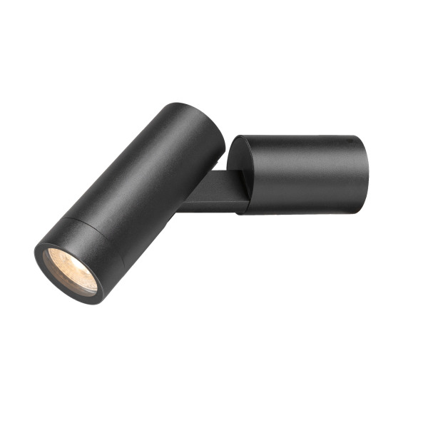 SLV 1007653 S-TUBE, Wandaufbauleuchte, rund, 1x max. 10 W GU10, schwarz