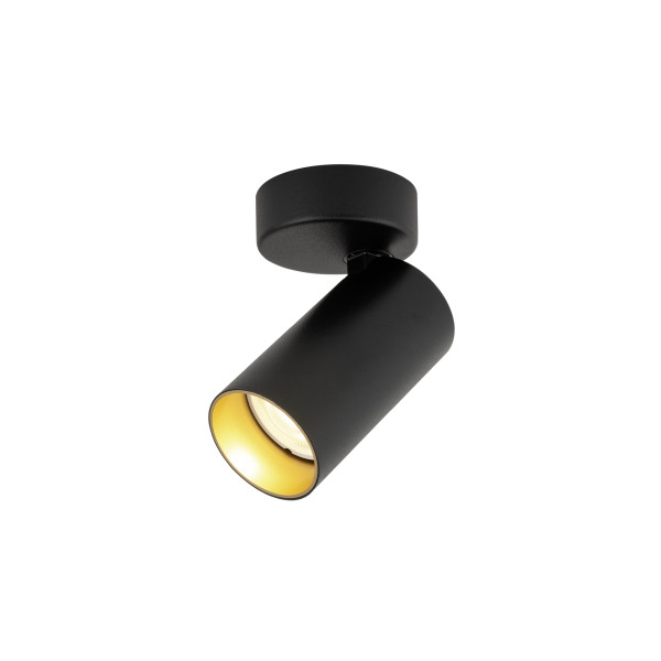 SLV 1007717 KAMI, Wand- und Deckenaufbauleuchte, 1x max. 10 W, GU10, schwarz/gold