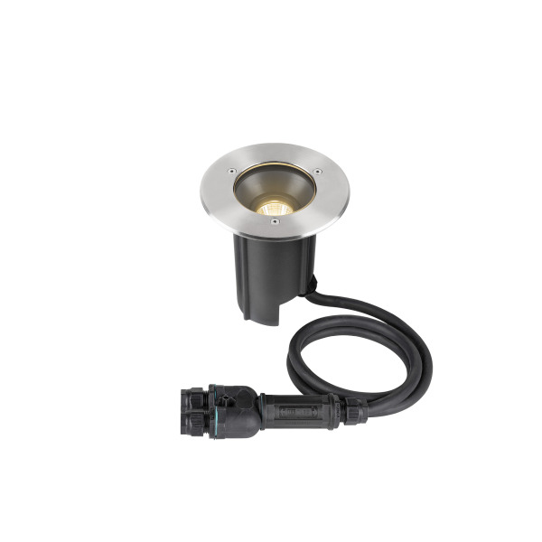 SLV 1007810 DASAR® M, Bodeneinbauleuchte, runde Abdeckung, 24°, 3000 K, incl. DALI-Treiber, edelstahl