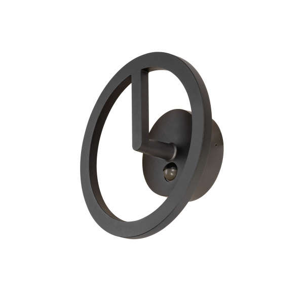 SLV 1007916 Q-RING, Wandleuchte, Sensor, 3000 K, IP54, schwarz