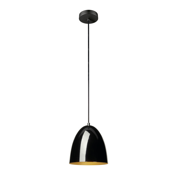 SLV 1008129 PARA CONE 20, Pendelleuchte, Pendellänge 250 cm, E27, 1x max. 60 W, schwarz / gold