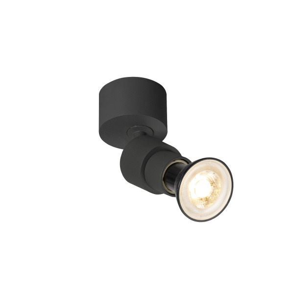 SLV 1008229 PURI 2.0 Basic, Wand- und Deckenaufbauleuchte, rund, 1x max. 6 W GU10, schwarz