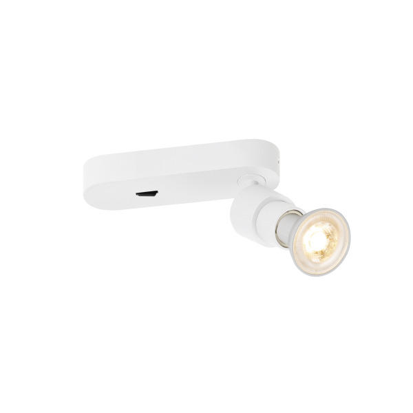 SLV 1008230 PURI 2.0 Basic, Wand- und Deckenaufbauleuchte, Schalter, rund, 1x max. 6 W GU10, weiß