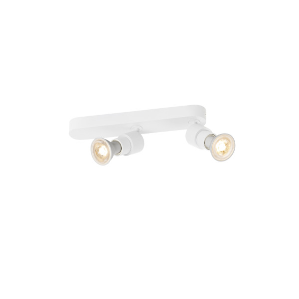SLV 1008232 PURI 2.0 Basic, Wand- und Deckenaufbauleuchte, asymmetrisch, rund, 2 x max. 6 W GU10, weiß