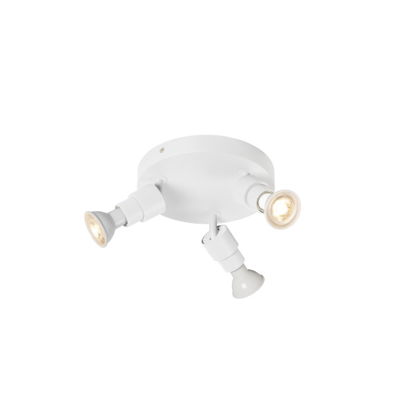 SLV 1008236 PURI 2.0 Basic, Wand- und Deckenaufbauleuchte, rund, 3 x max. 6 W GU10, weiß