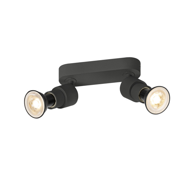 SLV 1008241 PURI 2.0 Basic, Wand- und Deckenaufbauleuchte, 2 x max. 6 W GU10, schwarz