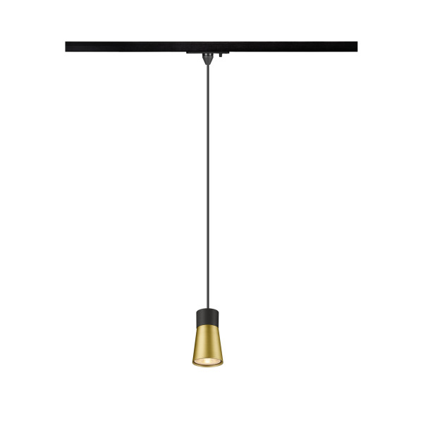 SLV 1008259 PURI 2.0 Cone, 1~ Pendelleuchte, GU10, Pendellänge 200 cm, 1x max. 6 W, schwarz / gold