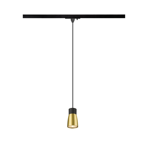 SLV 1008263 PURI 2.0 Dome, 1~ Pendelleuchte, GU10, Pendellänge 200 cm, 1x max. 6 W, schwarz / gold