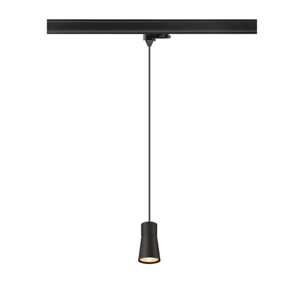 SLV 1008278 PURI 2.0 Cone, 3~ Pendelleuchte, GU10, Pendellänge 200 cm, 1x max. 6 W, schwarz