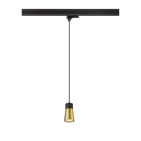 SLV 1008279 PURI 2.0 Cone, 3~ Pendelleuchte, GU10, Pendellänge 200 cm, 1x max. 6 W, schwarz / gold