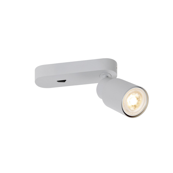 SLV 1008299 PURI 2.0 Tube, Wand- und Deckenaufbauleuchte, Schalter, rechteckig, 1x max. 6 W GU10, grau