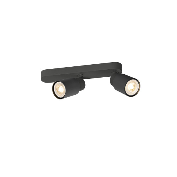 SLV 1008308 PURI 2.0 Tube, Wand- und Deckenaufbauleuchte, asymmetrisch, 2 x max. 6 W GU10, schwarz