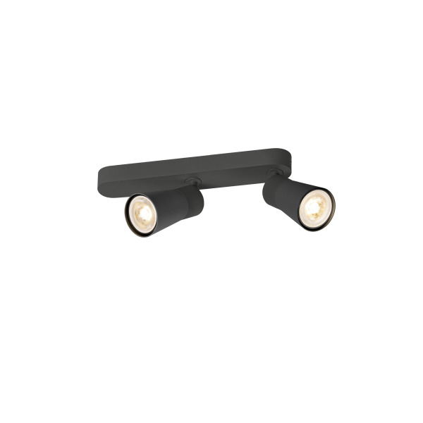SLV 1008312 PURI 2.0 Cone, Wand- und Deckenaufbauleuchte, asymmetrisch, 2 x max. 6 W GU10, schwarz