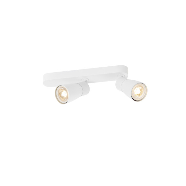 SLV 1008318 PURI 2.0 Dome, Wand- und Deckenaufbauleuchte, asymmetrisch, 2 x max. 6 W GU10, weiß