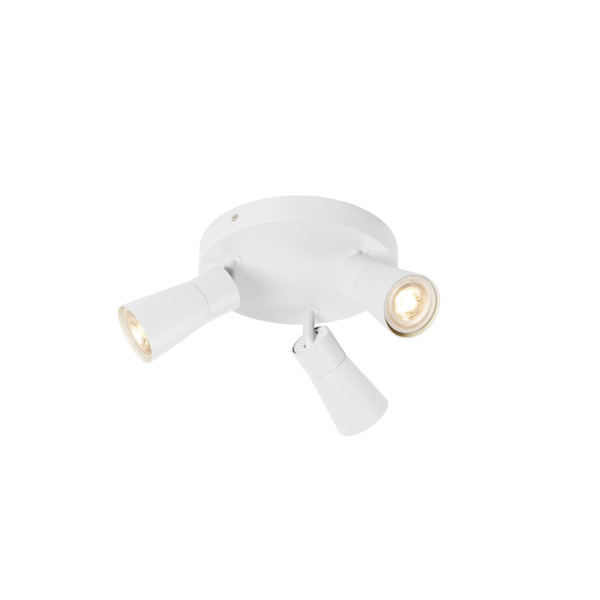 SLV 1008338 PURI 2.0 Cone, Wand- und Deckenaufbauleuchte, rund, 3 x max. 6 W GU10, weiß