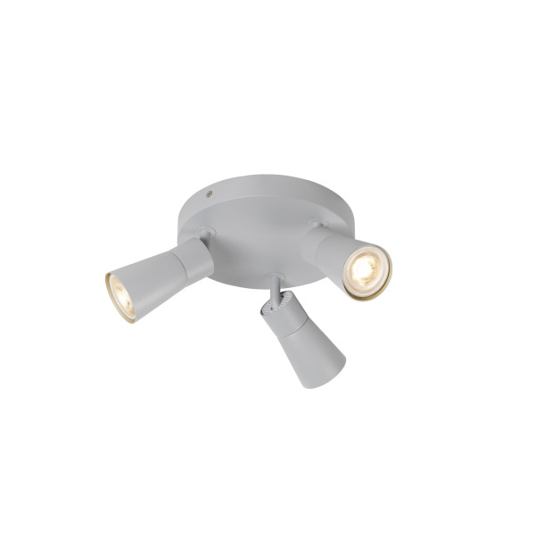 SLV 1008339 PURI 2.0 Cone, Wand- und Deckenaufbauleuchte, rund, 3 x max. 6 W GU10, grau