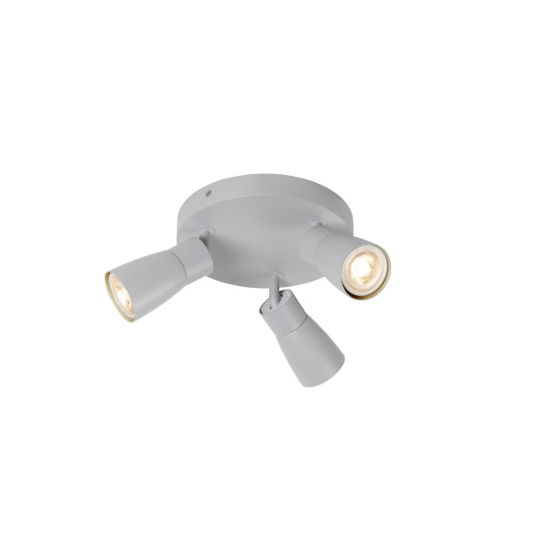 SLV 1008343 PURI 2.0 Dome, Wand- und Deckenaufbauleuchte, rund, 3 x max. 6 W GU10, grau