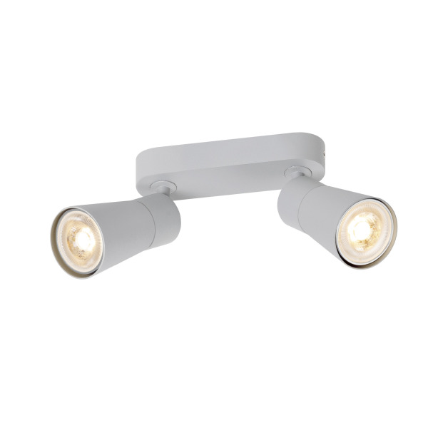 SLV 1008368 PURI 2.0 Cone, Wand- und Deckenaufbauleuchte, long, 2 x max. 6 W GU10, grau