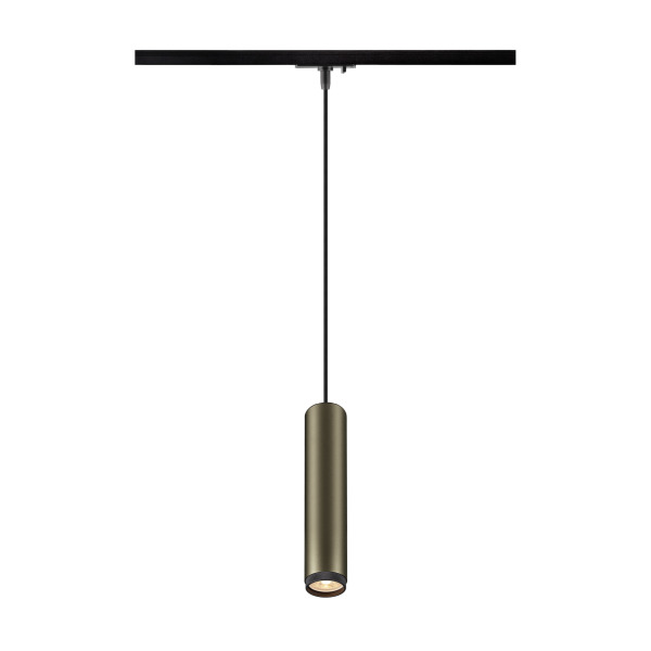 SLV 1008472 GRIP! L, 1~ Pendelleuchte, GU10, Pendellänge 200 cm, 1x max. 6 W, bronze / schwarz
