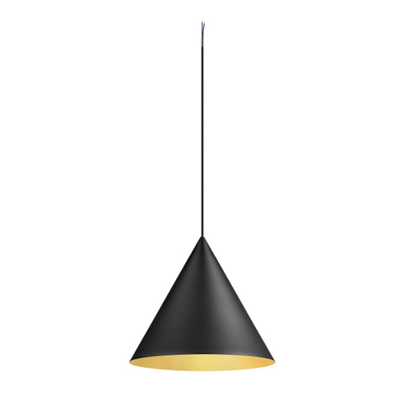 SLV 1008505 MAGICO 38, Pendelleuchte, E27, Pendellänge 180 cm, 1x max. 10 W, matt schwarz / gold