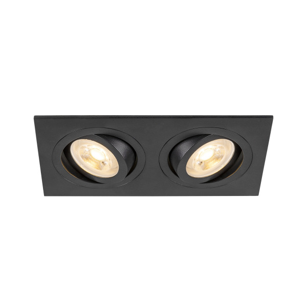 SLV 1008510 NEW TRIA® 155, Deckeneinbauleuchte, quadratisch, 2 x GU10, zweiflammig, schwarz