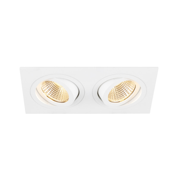 SLV 1008511 NEW TRIA® 155, Deckeneinbauleuchte, quadratisch, 2700 K, zweiflammig, PHASE, 38°, weiß