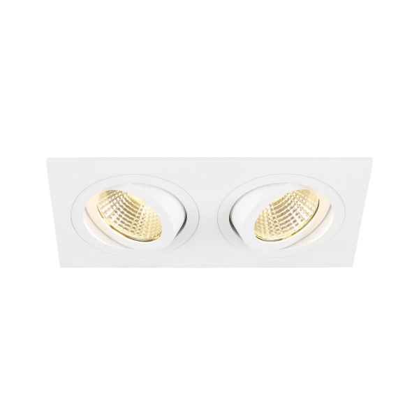 SLV 1008513 NEW TRIA® 155, Deckeneinbauleuchte, quadratisch, 3000 K, zweiflammig, PHASE, 38°, weiß