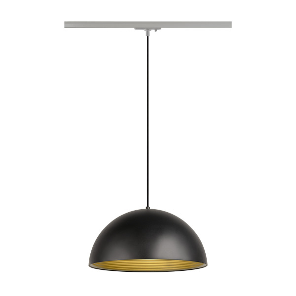SLV 1008539 FORCHINI M 40 TRACK, 1~ Pendelleuchte, E27, Pendellänge 150 cm, Adapter silbergrau, 1x max. 40 W, matt schwarz / matt gold