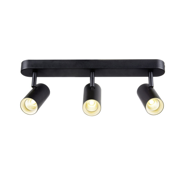 SLV 1008714 NOBLO®, Wand- und Deckenaufbauleuchte, triple, rund, 3000 K, 19 W, PHASE, 32°, schwarz