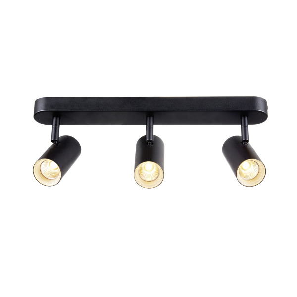 SLV 1008720 NOBLO®, Wand- und Deckenaufbauleuchte, triple, rund, 2700 K, 19 W, PHASE, 32°, schwarz