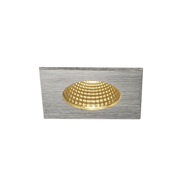 SLV 114436 PATTA-I, Einbauleuchte, LED, 3000 K, eckig, aluminium gebürstet, 38°, inkl. Treiber