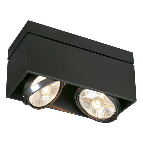 SLV 117110 KARDAMOD, Deckenleuchte, zweiflammig, QPAR111, rechteckig, schwarz matt, max. 150 W