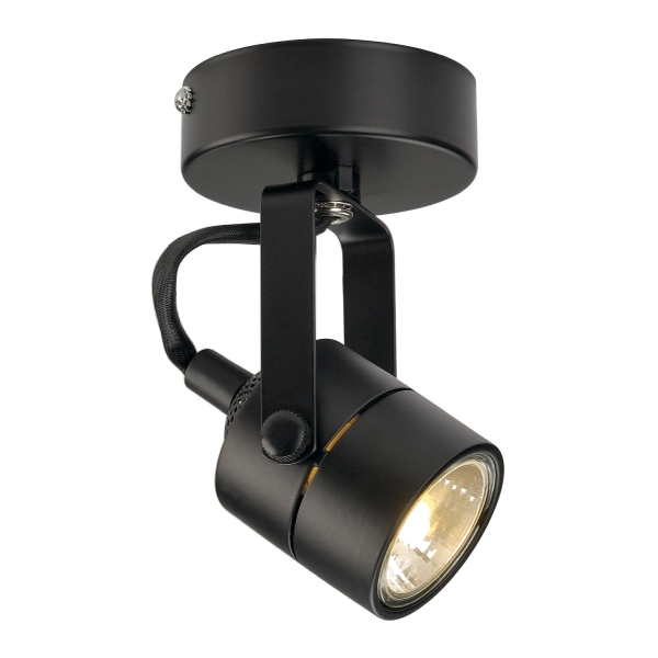 SLV 132020 SPOT 79, Wand- und Deckenleuchte, QPAR51, rund, schwarz, 230V, max. 50 W