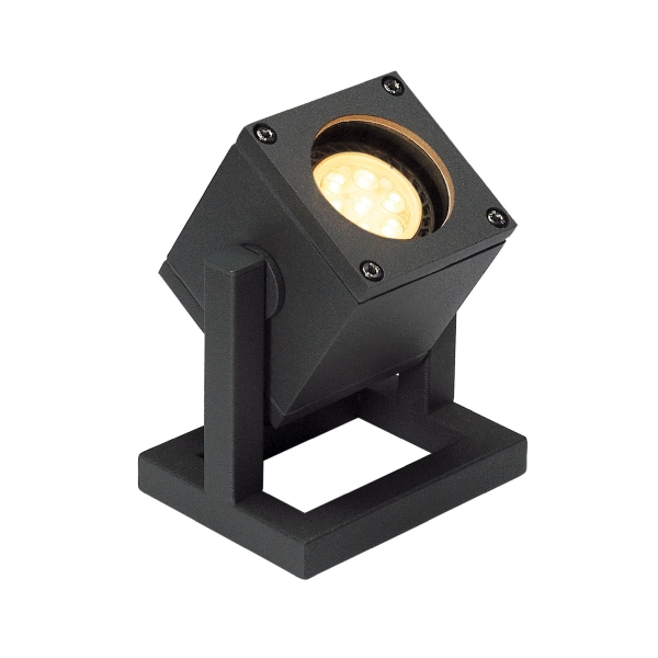 SLV 132835 CUBIX, Outdoor Standleuchte, einflammig, QPAR51, IP44, eckig, anthrazit, Energiesparleuchte, max. 25 W