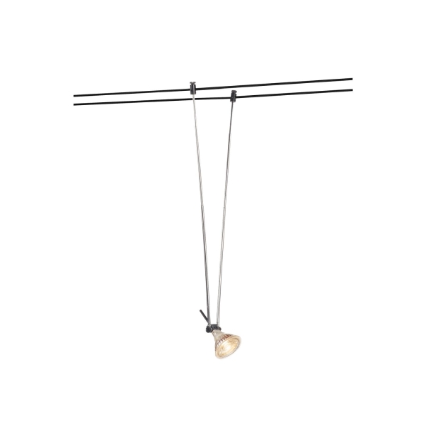 SLV 139080 TELESKOP, Seilleuchte für TENSEO Niedervolt-Seilsystem, QR-C51, schwarz, B/H/T 4,5/21-52/1 cm